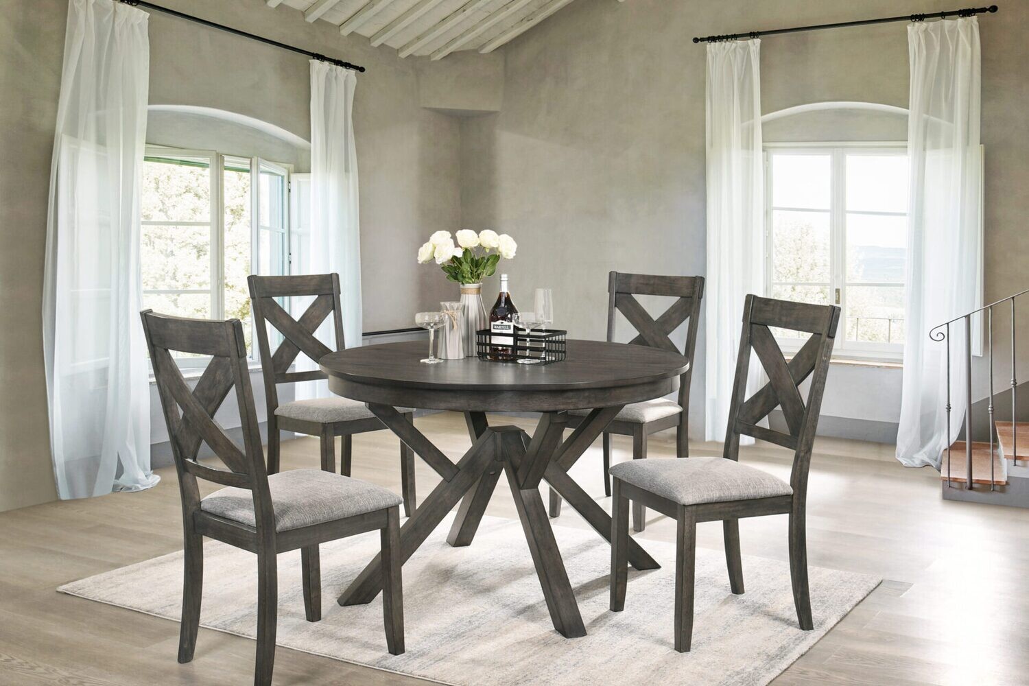 GULLIVER ROUND TABLE &amp; 4 CHAIRS SET