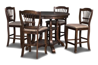 BIXBY COUNTER HEIGHT TABLE + 4 CHAIRS 5 PC SET