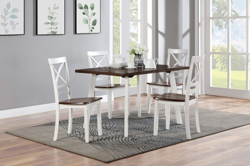 IVY LANE 5 PC DINING SET, TABLE &amp; 4 CHAIRS- BUTTERMILK (DISC)