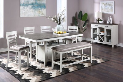 RICHLAND COUNTER TABLE + 6 CHAIRS 7 PC SET