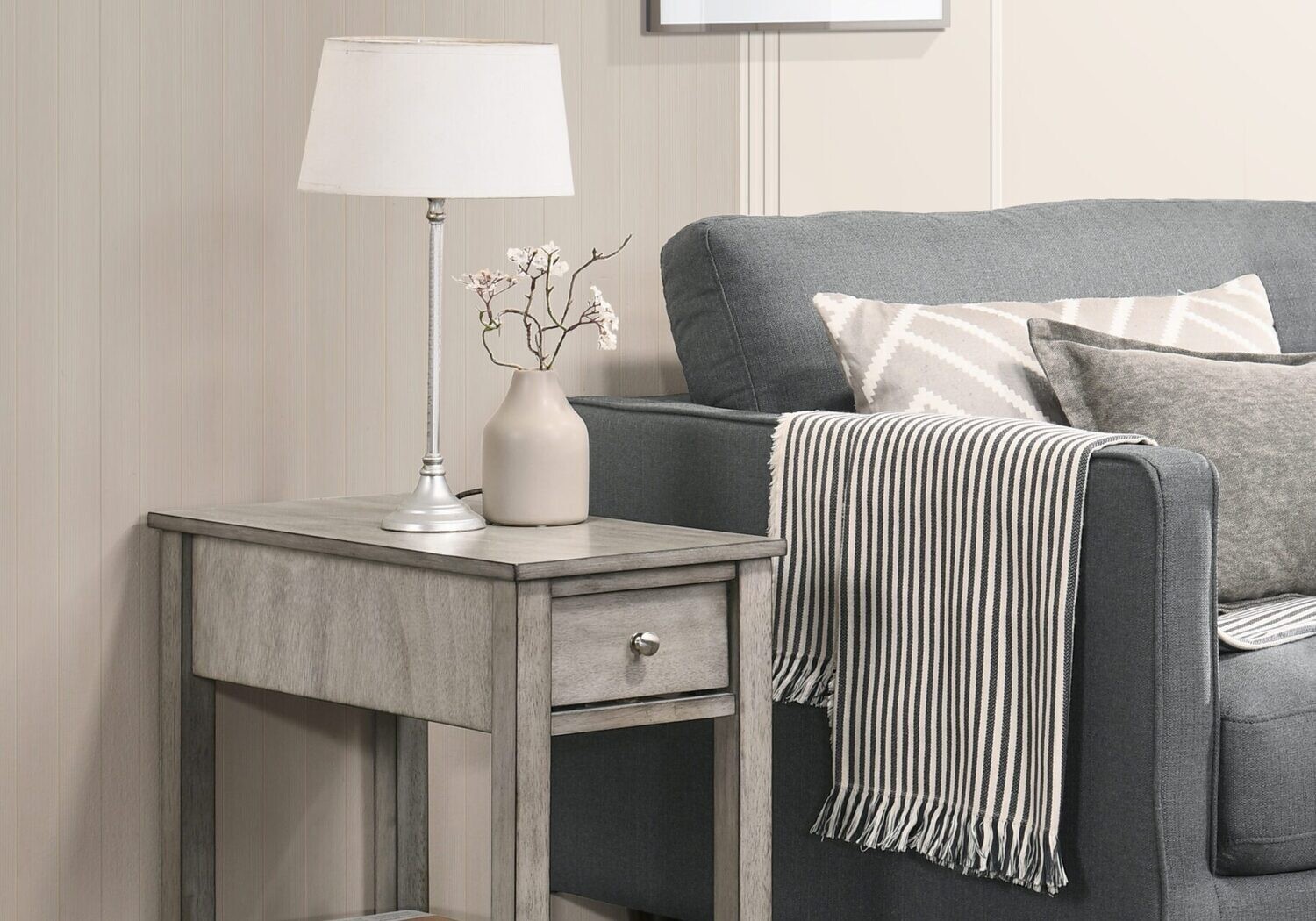 NOAH END TABLE - GRAY