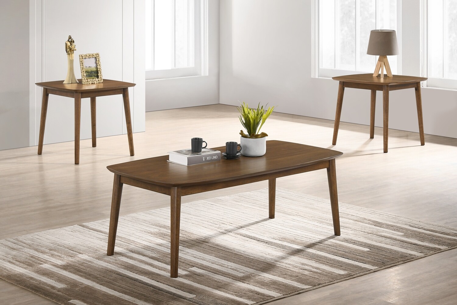 FELIX OCCASIONAL TABLE 3 PACK SET - NATURAL WALNUT (DISC)