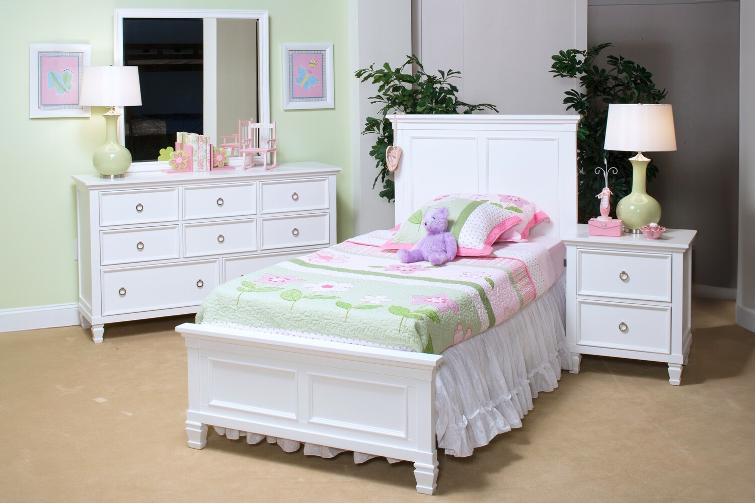 TAMARACK TWIN BED - WHITE