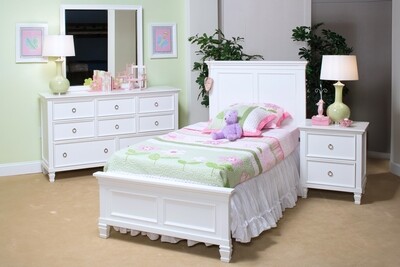 TAMARACK TWIN BED - WHITE