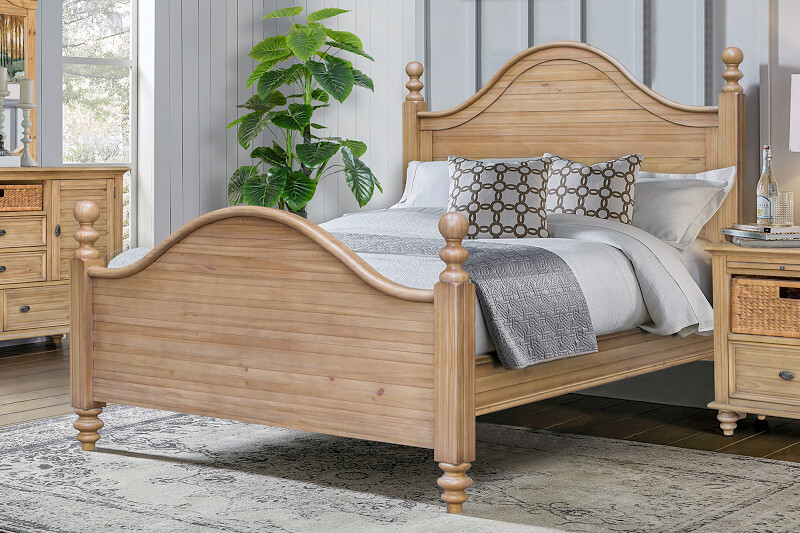 HAMPTON KING PANEL BED - SANDSTONE
