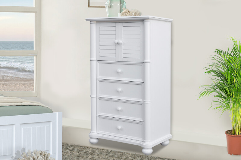BEACHFRONT GENTLEMAN&#39;S CHEST (DOORS) - PURE WHITE