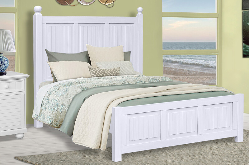 BEACHFRONT KING PANEL BED - PURE WHITE