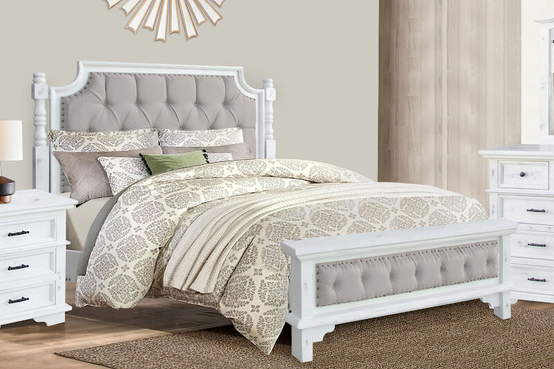 CHARLESTON QUEEN BED - COTTAGE WHITE