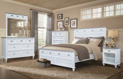 FISHTAILS QUEEN 5PC SET -WHITE/GREY