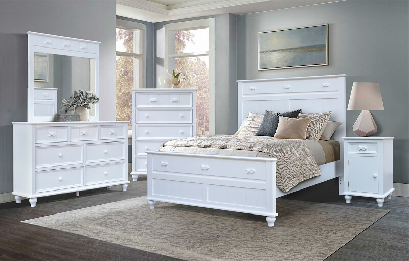 FISHTAILS KING BED - WHITE