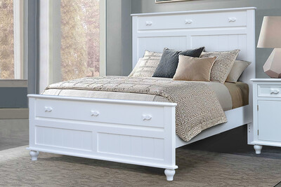 FISHTAILS QUEEN BED - WHITE