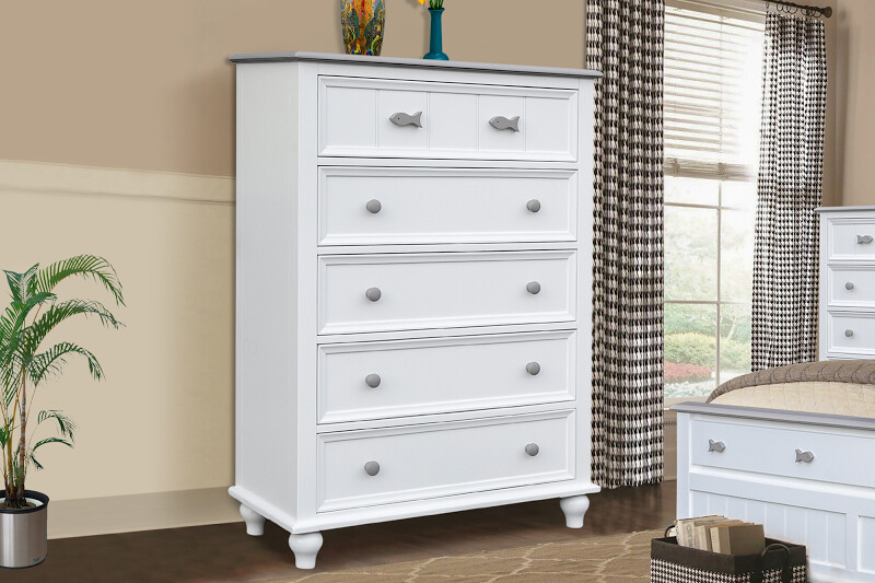 FISHTAILS CHEST - WHITE/GREY