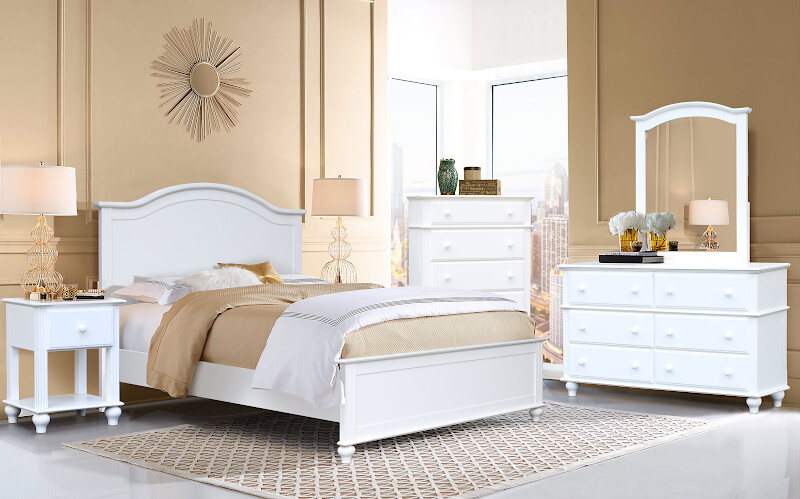 ABACOA KING BED - WHITE