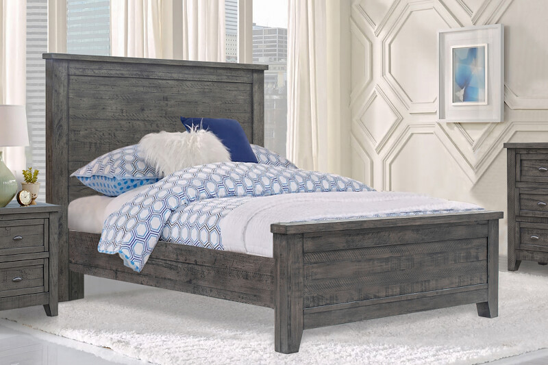 BROOKFIELD QUEEN PANEL BED - FOSSIL GREY