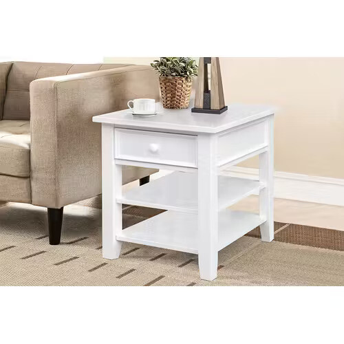 NEW HAVEN END TABLE- WHITE