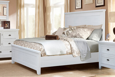 BROOKFIELD QUEEN PANEL BED - VINTAGE WHITE