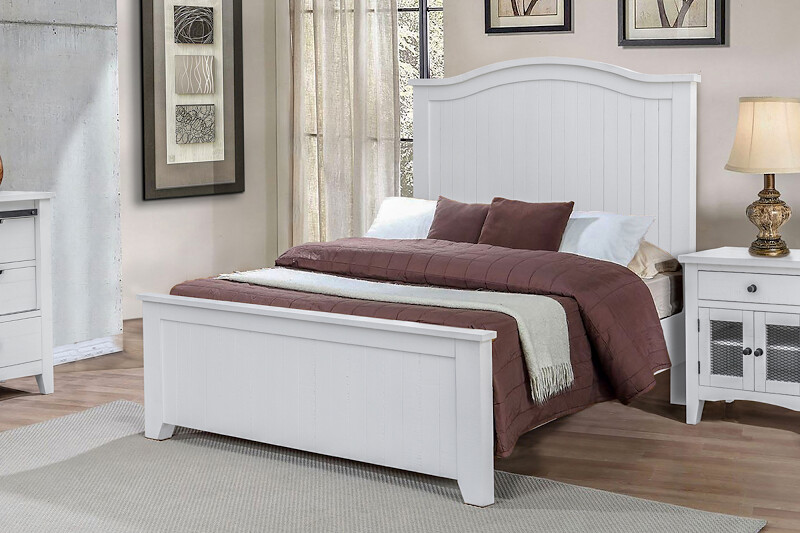 STOCKTON KING BED- VINTAGE WHITE