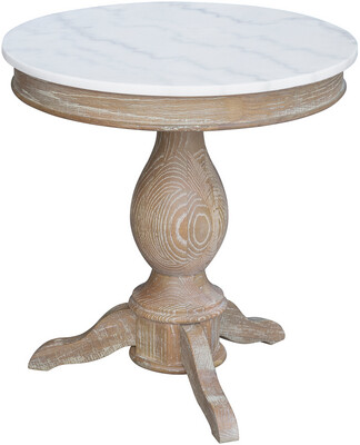 WHITE MARBLE COMPLETE END TABLE