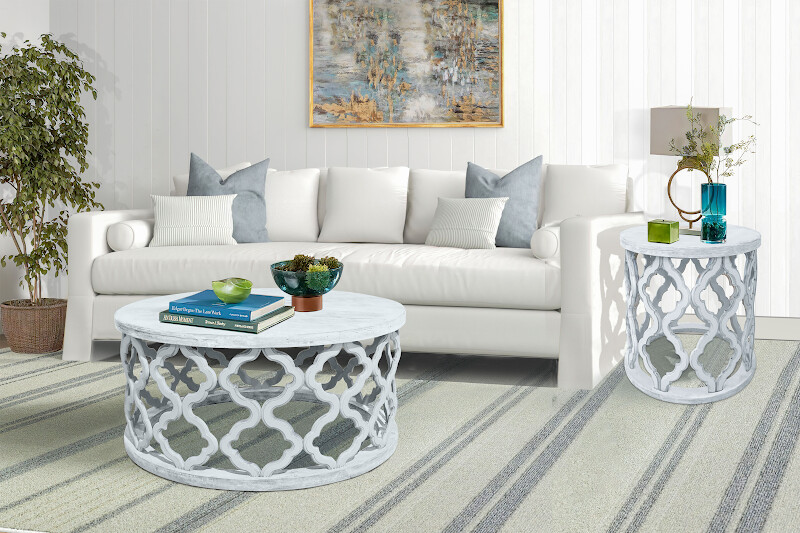SANTA CRUZ COCKTAIL TABLE - DISTRESSED WHITE