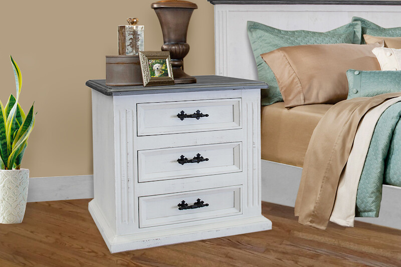 WAVERLY NIGHTSTAND - 2-TONE GREY TOP/WHITE