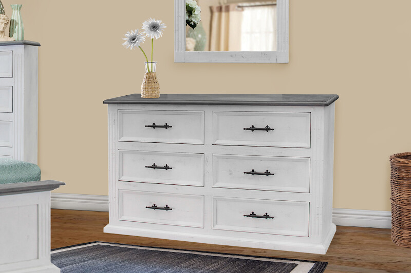 WAVERLY DRESSER - 2-TONE GREY TOP/WHITE