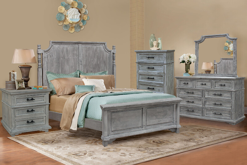 DALLAS KING 5PC SET - DISTRESSED GRAY