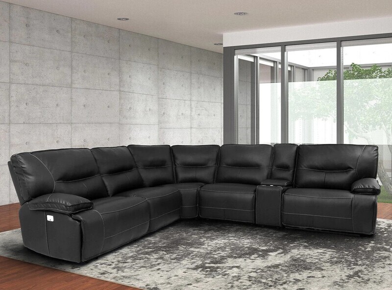 SPARTACUS 6PC MODULAR SECTIONAL- BLACK