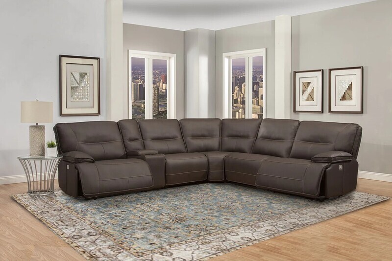 SPARTACUS 6PC MODULAR SECTIONAL- CHOCOLATE