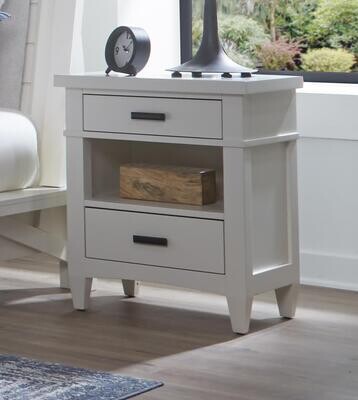 AMERICANA MODERN 2 DRAWER NIGHTSTAND - WHITE