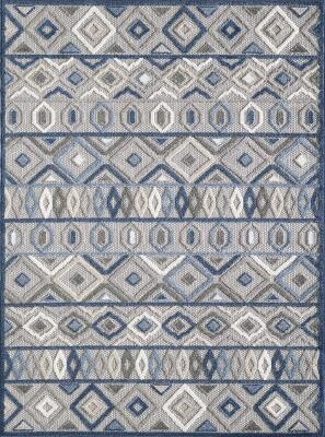 CALLA 6921 GREY/BLUE AZTEC 5X7 Indoor/Outdoor Rug