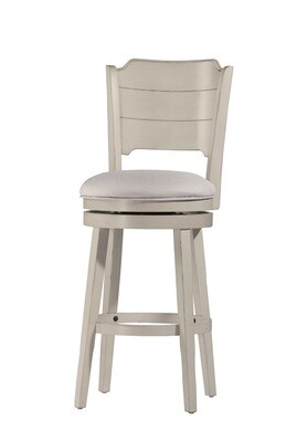 CLARION SWIVEL COUNTER STOOL W/ UPHOLSTERED SEAT - WHITE