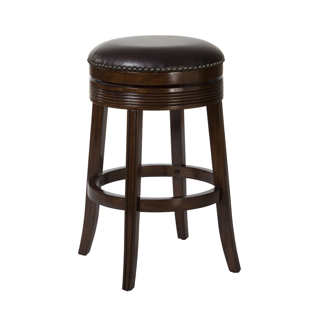 TILLMAN SWIVEL BAR STOOL - brown cherry