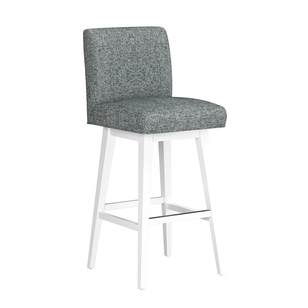 Uniquely Yours CUSTOMIZABLE Adjustable Swivel Stool, Attribute 1: Graphite Seat, Attribute 2: Parson, Attribute 3: White Base