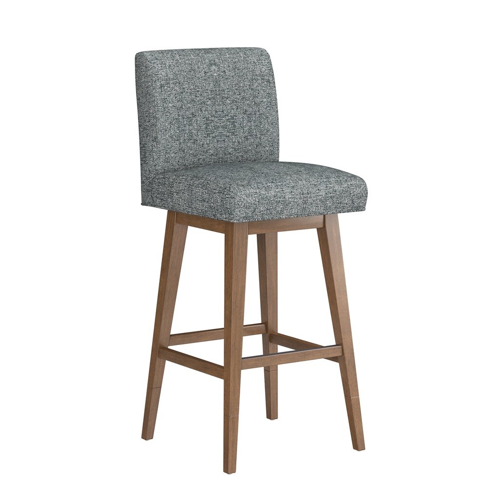Uniquely Yours Upholst/Wood Adjustable Swivel Stool, Attribute 1: Graphite Seat, Attribute 2: Parson, Attribute 3: Brown Base