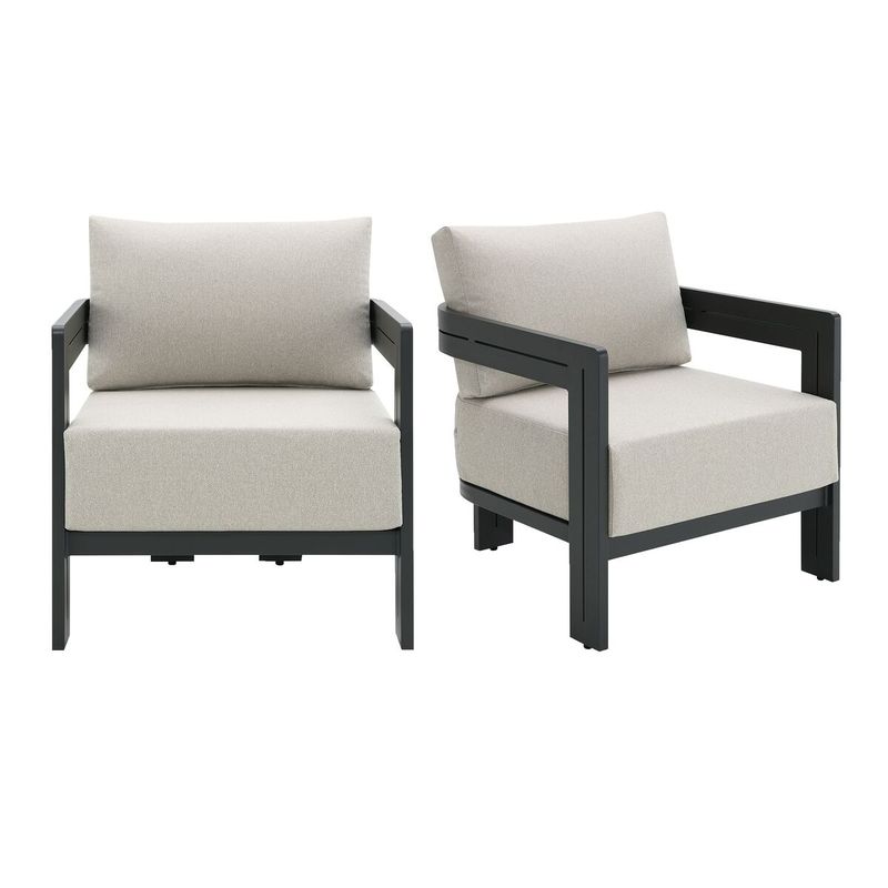 COSTA CHAIRS - BLACK AND SOLUCTION BEIGE (SET OF 2)