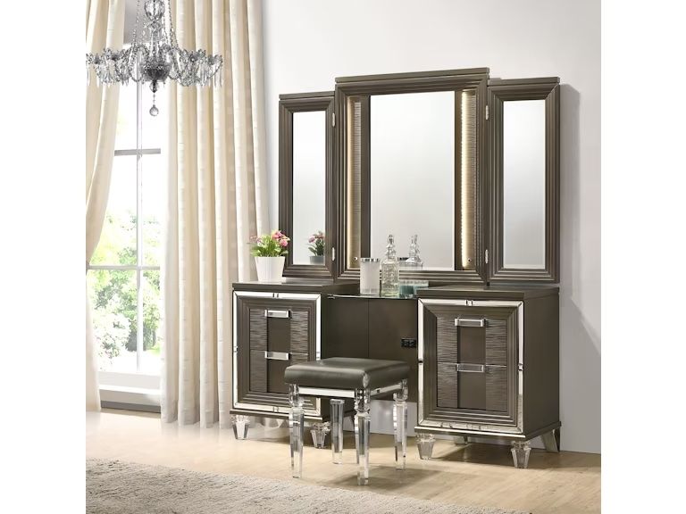 TWENTY NINE VANITY SET W/LED AND USB PLUG - COPPER