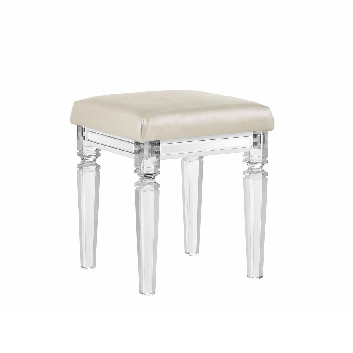 TWENTY NINE VANITY STOOL W/ACRYLIC LEG - WHITE