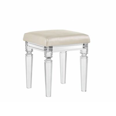 TWENTY NINE VANITY STOOL W/ACRYLIC LEG - WHITE