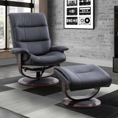 KNIGHT CHAIR &amp; OTTOMAN - BLACK