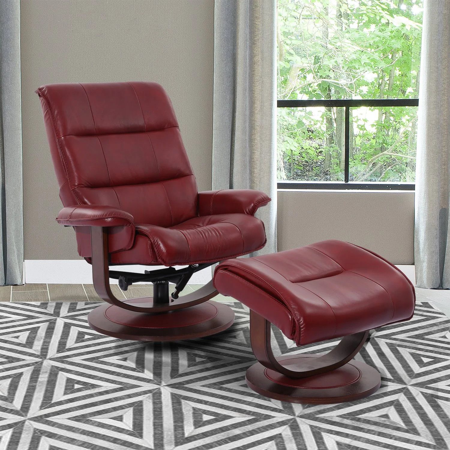 KNIGHT CHAIR &amp; OTTOMAN - ROUGE