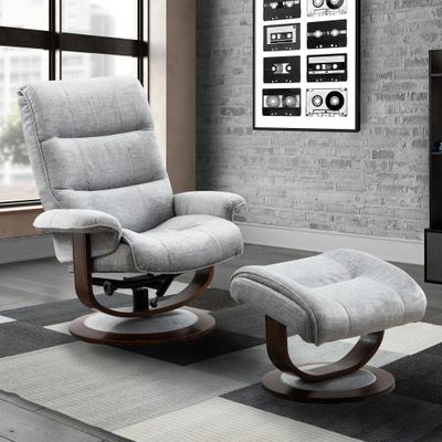 KNIGHT CHAIR &amp; OTTOMAN - CAPRI SILVER