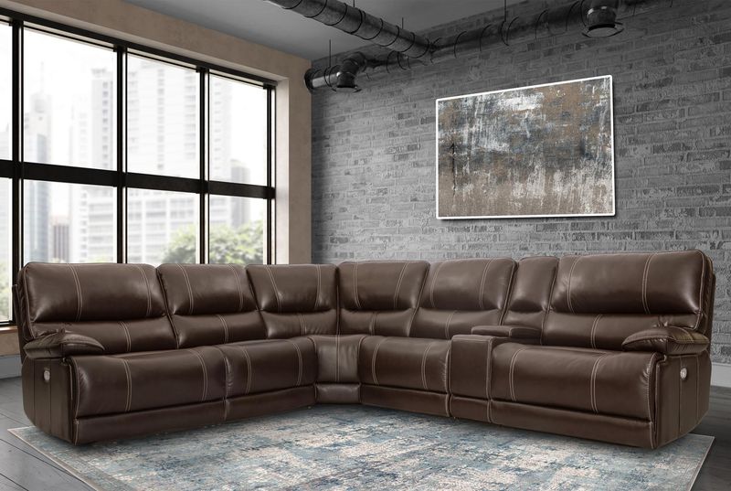 SHELBY - CABRERA COCOA POWER RECLINING MODULAR SECTIONAL - 6 PC