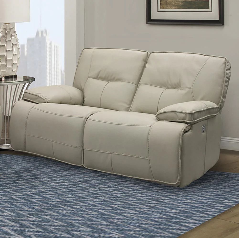 SPARTACUS RECLINING LOVESEAT W/ USB &amp; POWER HEADREST - OYSTER