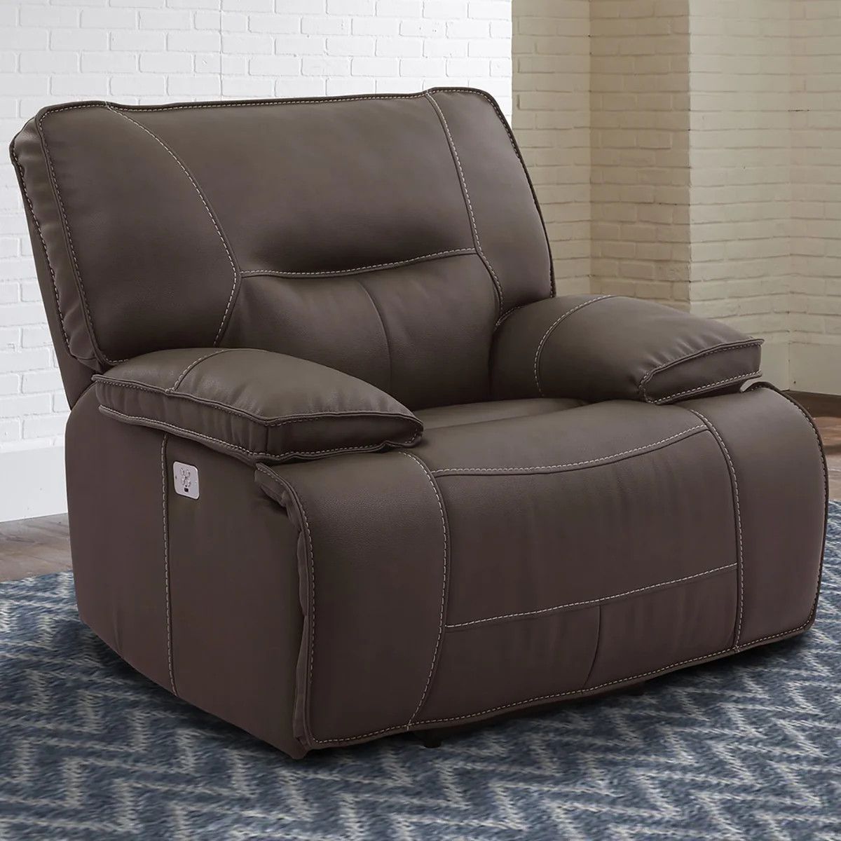 SPARTACUS POWER/POWER RECLINER W/ USB - CHOCOLATE