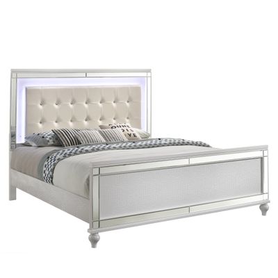 VALENTINO II QUEEN BED - WHITE