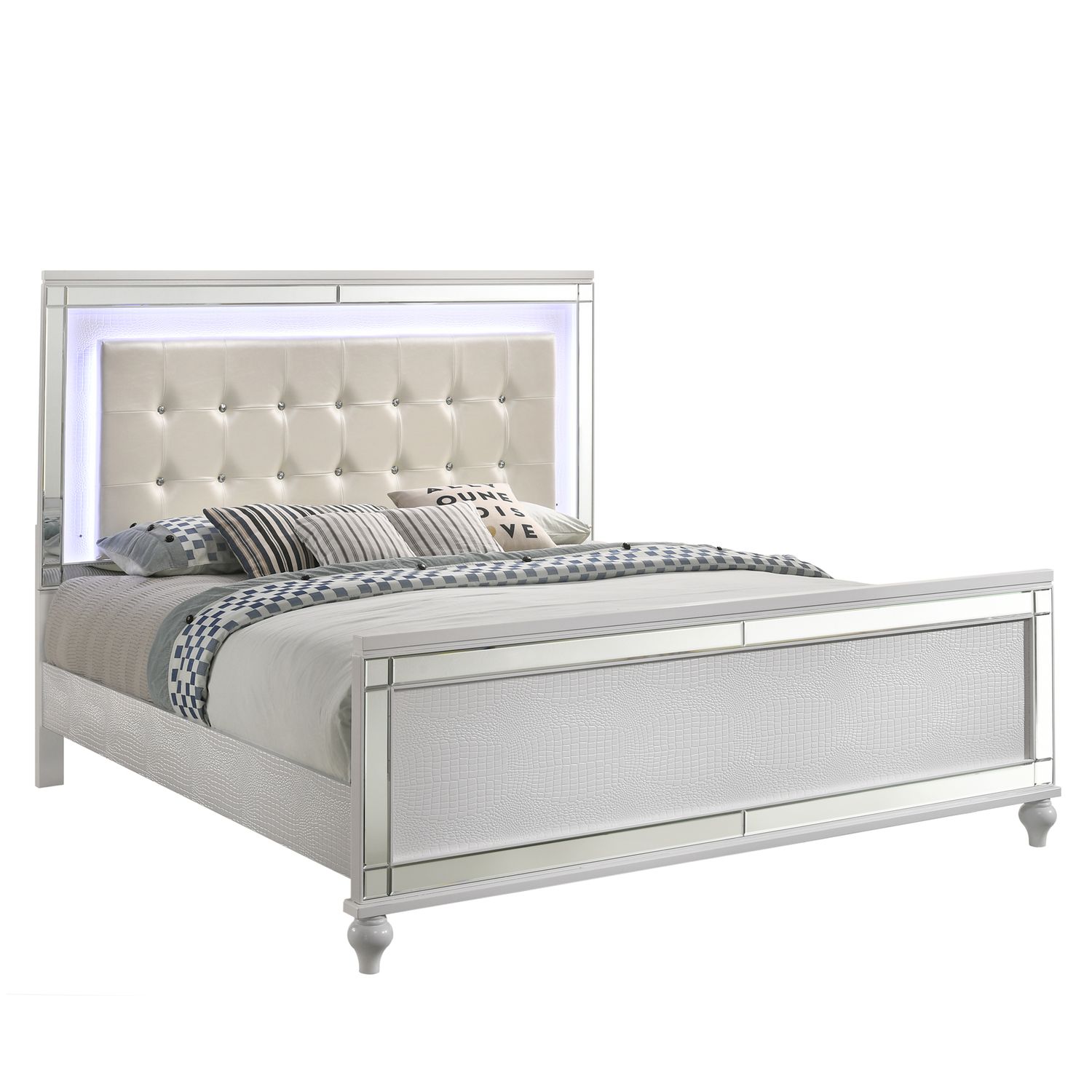 VALENTINO II KING BED - WHITE