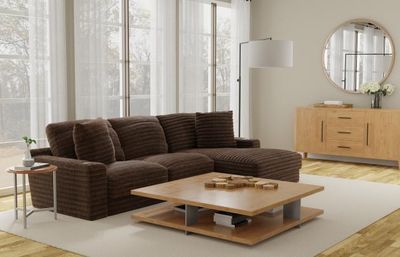 COMFREY 2PC RSF SOFA CHAISE - CHOCOLATE