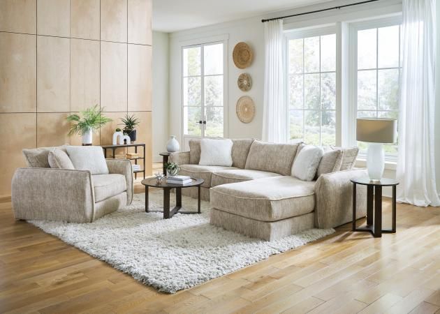 BUCKTOWN 2PC RSF SOFA CHAISE - PARCHMENT