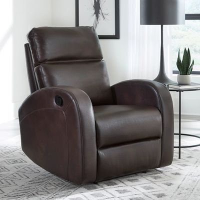 DEVIN MANUAL RECLINER - PEBBLE BROWN
