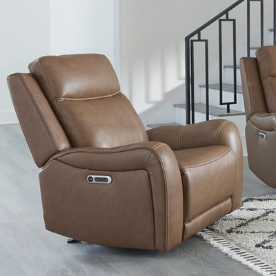 HAYWOOD LEATHER POWER RECLINER - BUTTERNUT